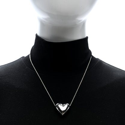 Tiffany Sterling Silver Puffed Heart Pendant Necklace 2 of 4