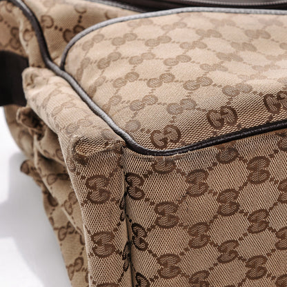 Gucci Monogram Natural Pigskin Large Diaper Bag Beige Ebony Cocoa Dark Chocolate 11 of 11