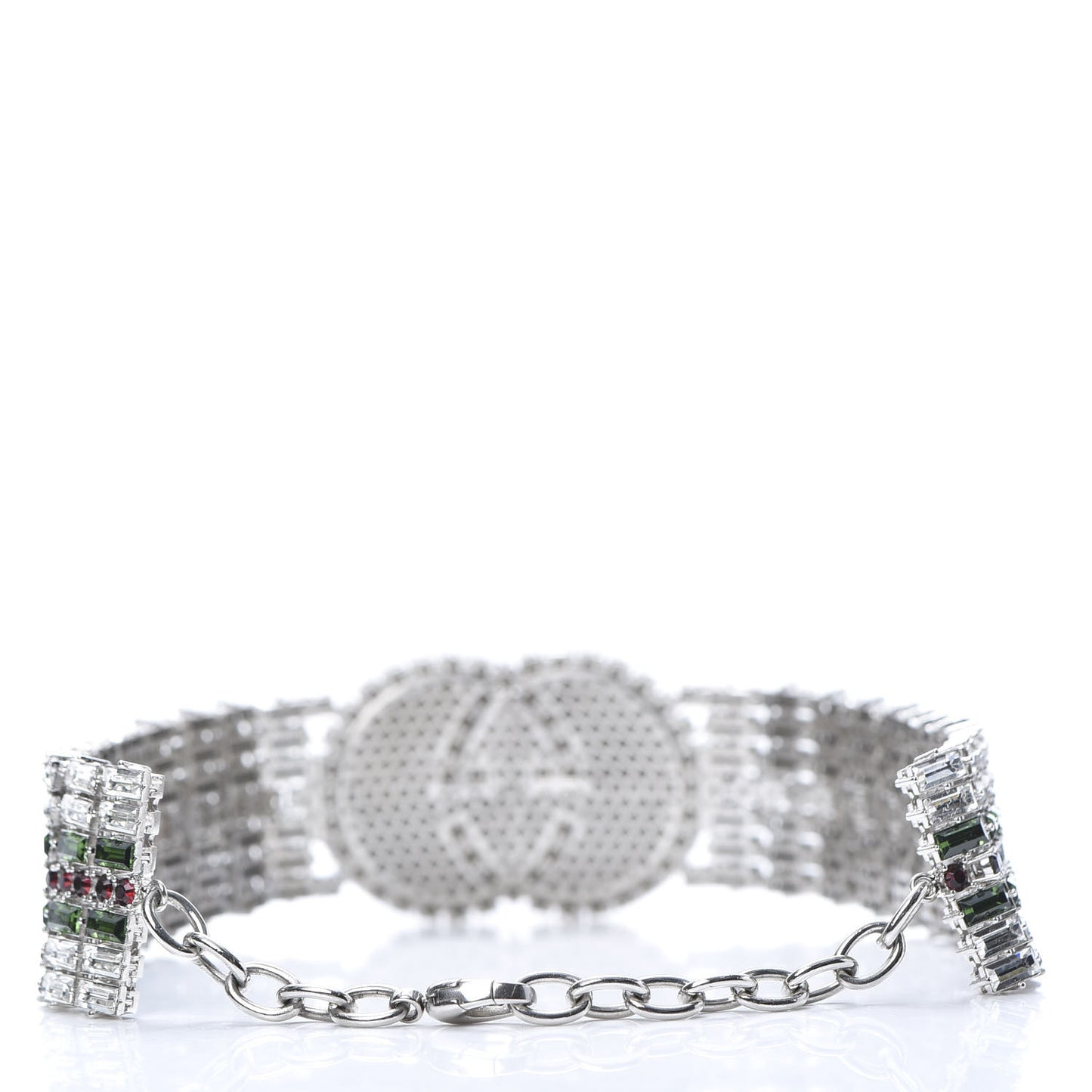 Crystals Double G Web Tennis Choker Necklace Multicolor