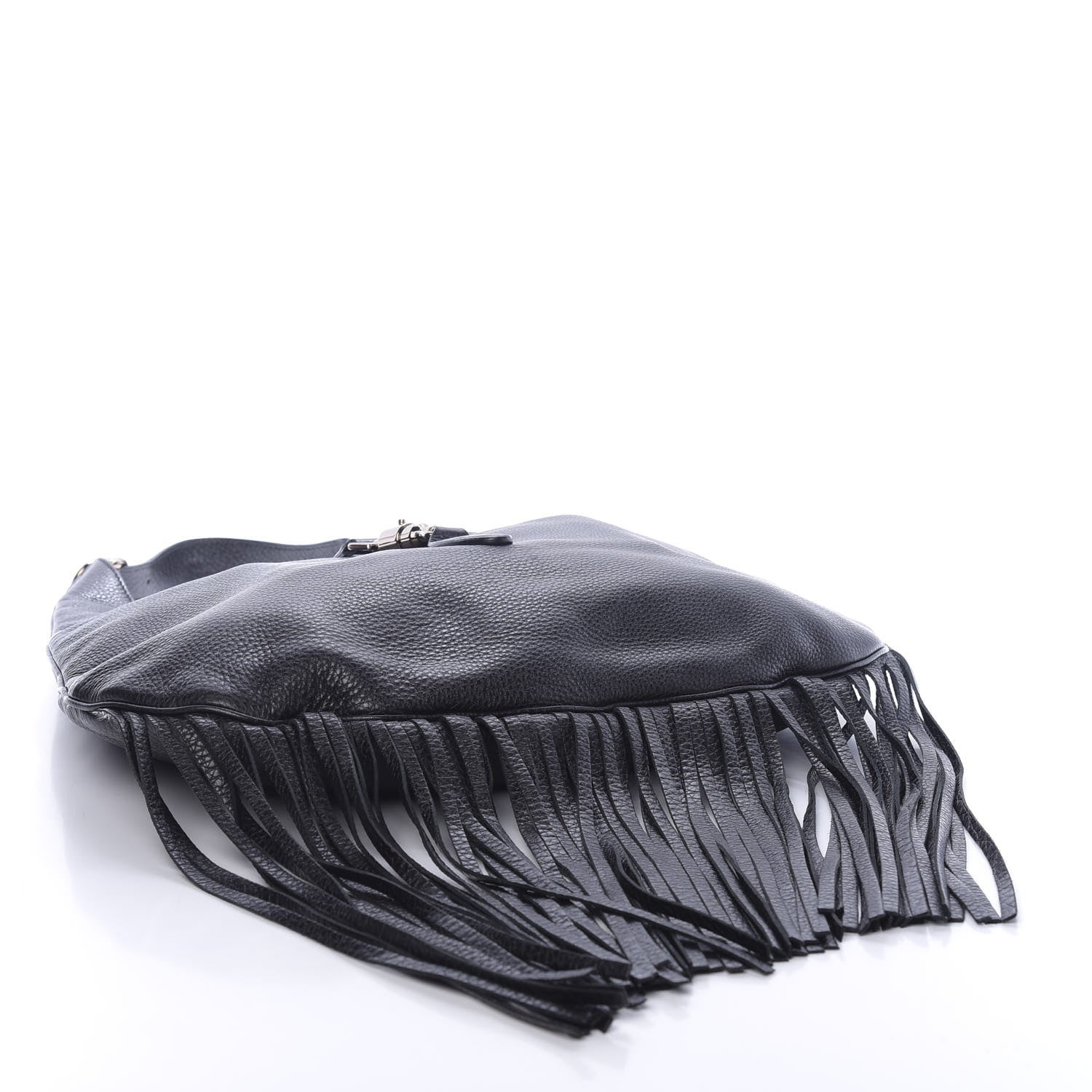 Gucci Calfskin Large New Jackie Nouveau Fringe Hobo Black 4 of 11