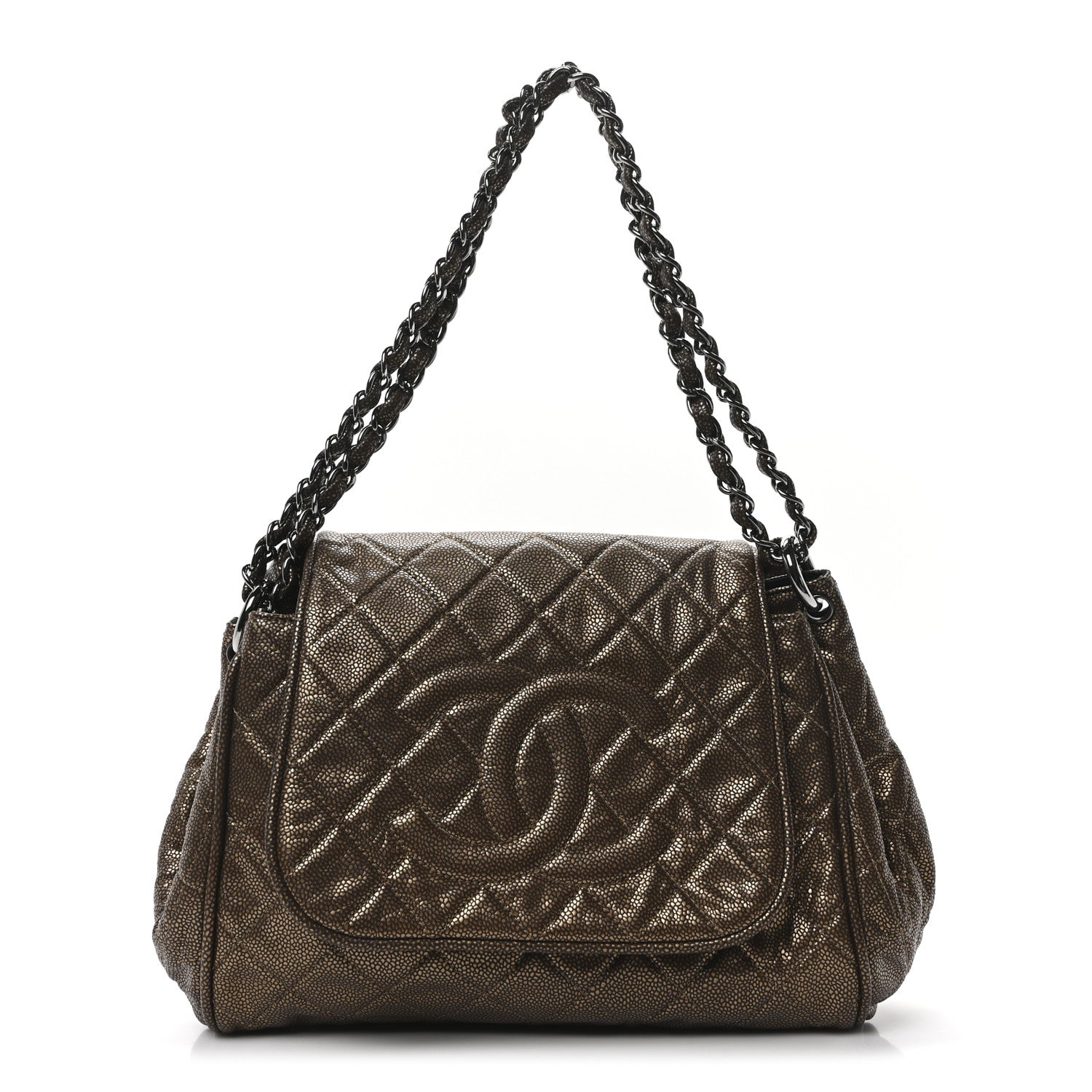 Chanel Metallic Caviar Quilted Timeless Accordion Flap Bronze 1 of 10