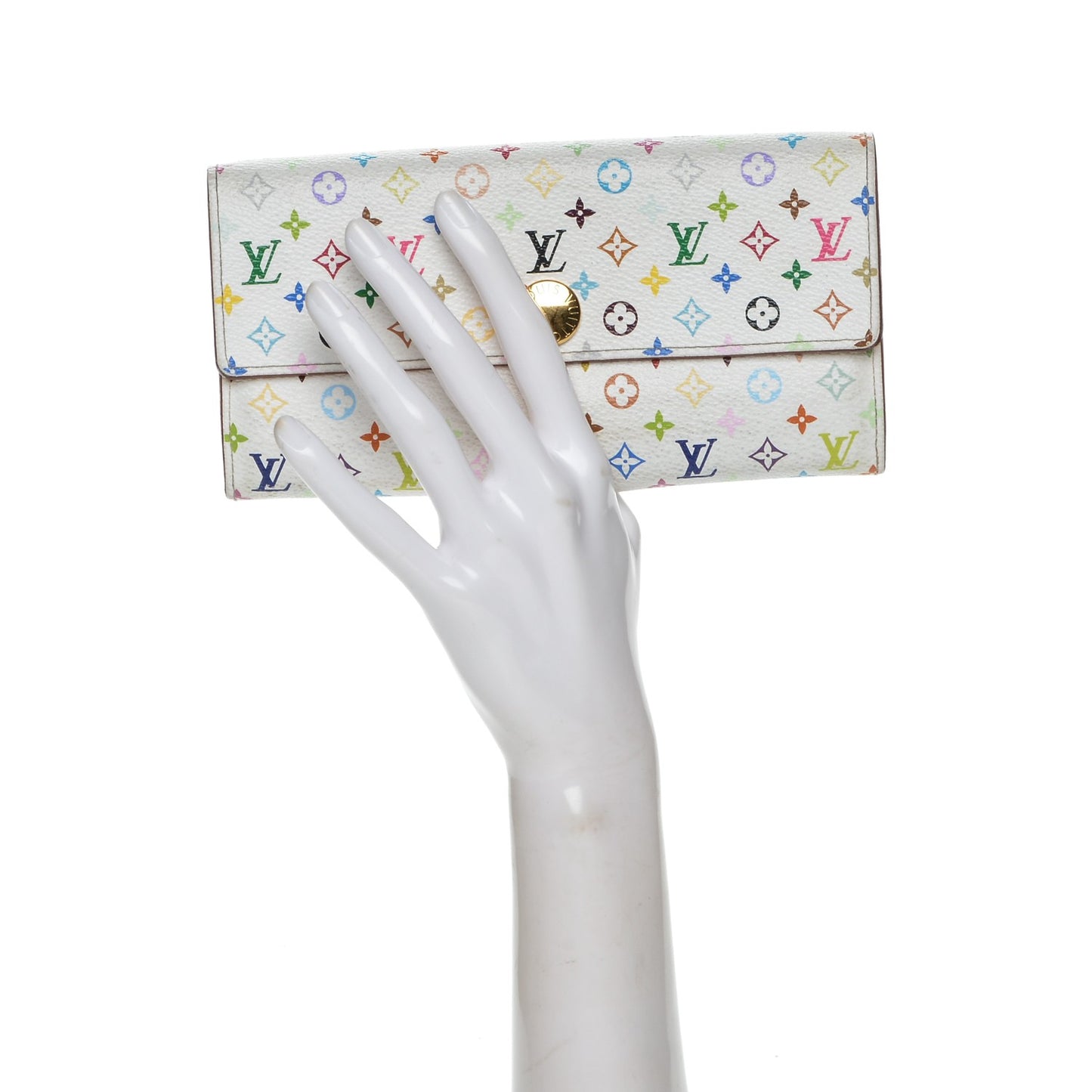 Monogram Multicolor Sarah Wallet White Citron