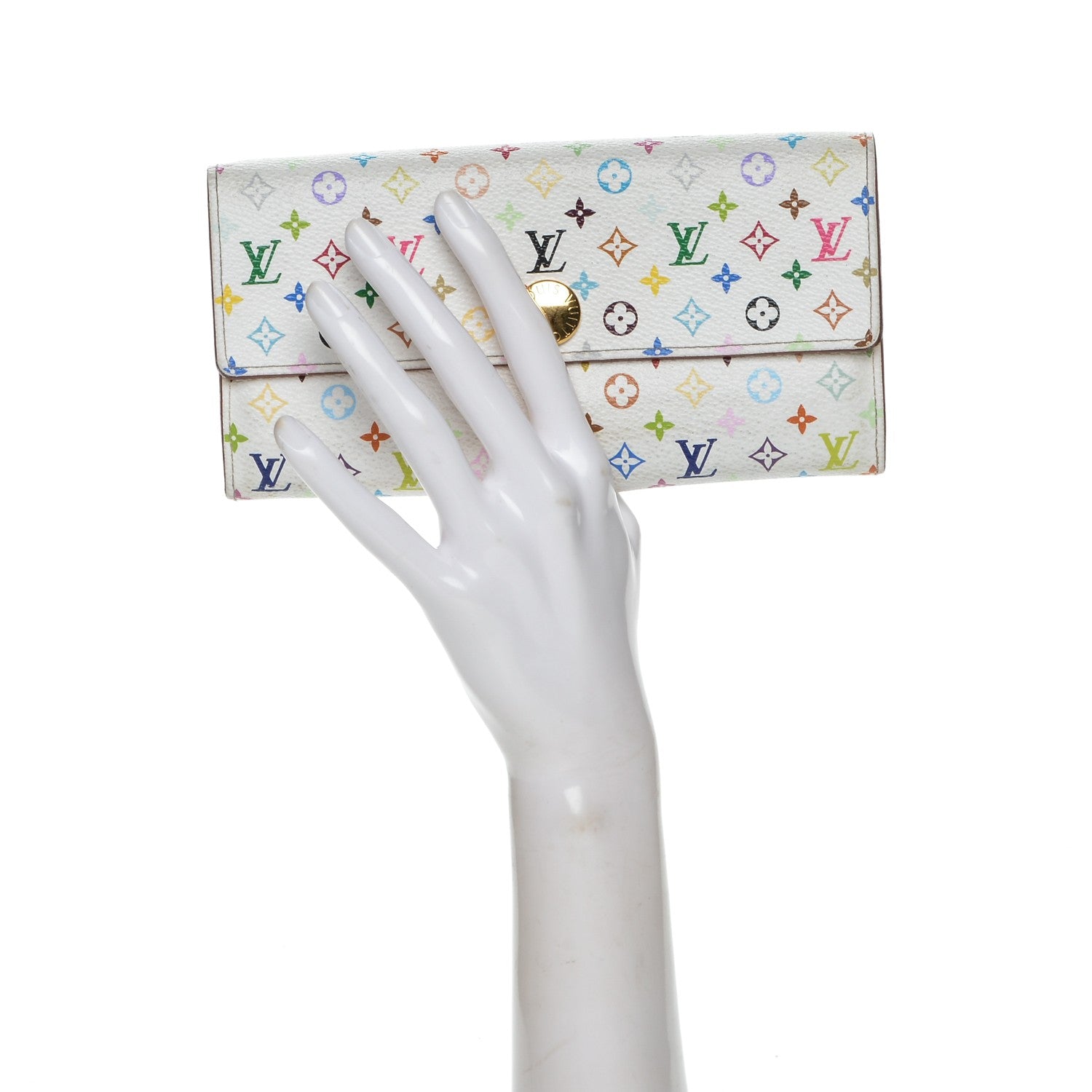 Louis Vuitton Monogram Multicolor Sarah Wallet White Citron 2 of 6