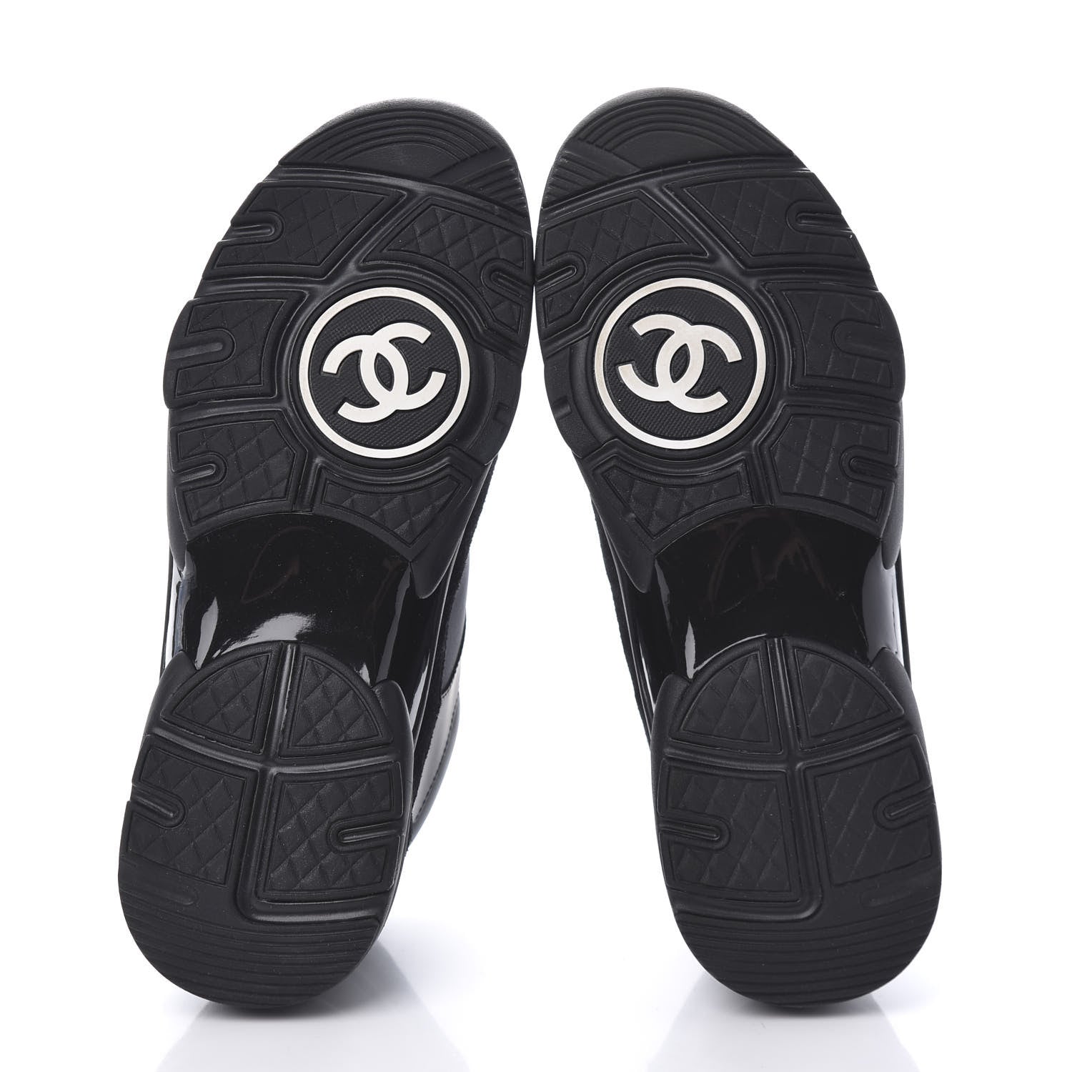 Chanel Toile Suede Calfskin CC Sneakers 39 Black 5 of 8