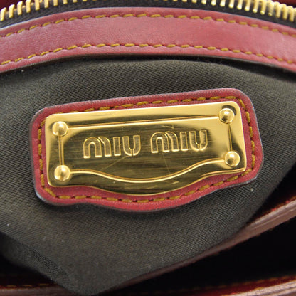 Miu Miu Leather Front Pocket Satchel Red 8 of 11