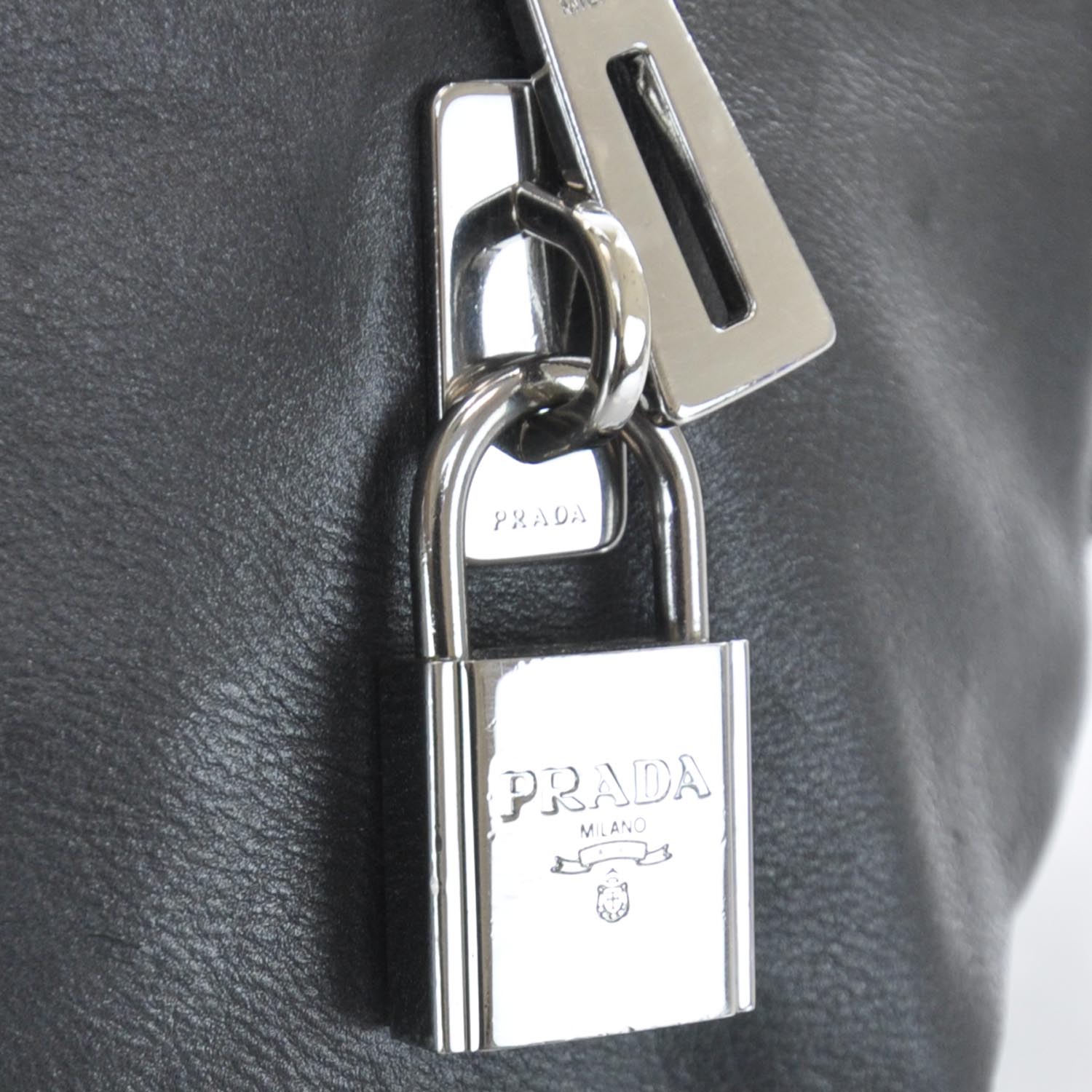 Prada Leather Buckle Satchel Nero Black 7 of 11