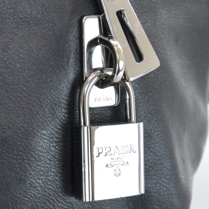 Prada Leather Buckle Satchel Nero Black 7 of 11