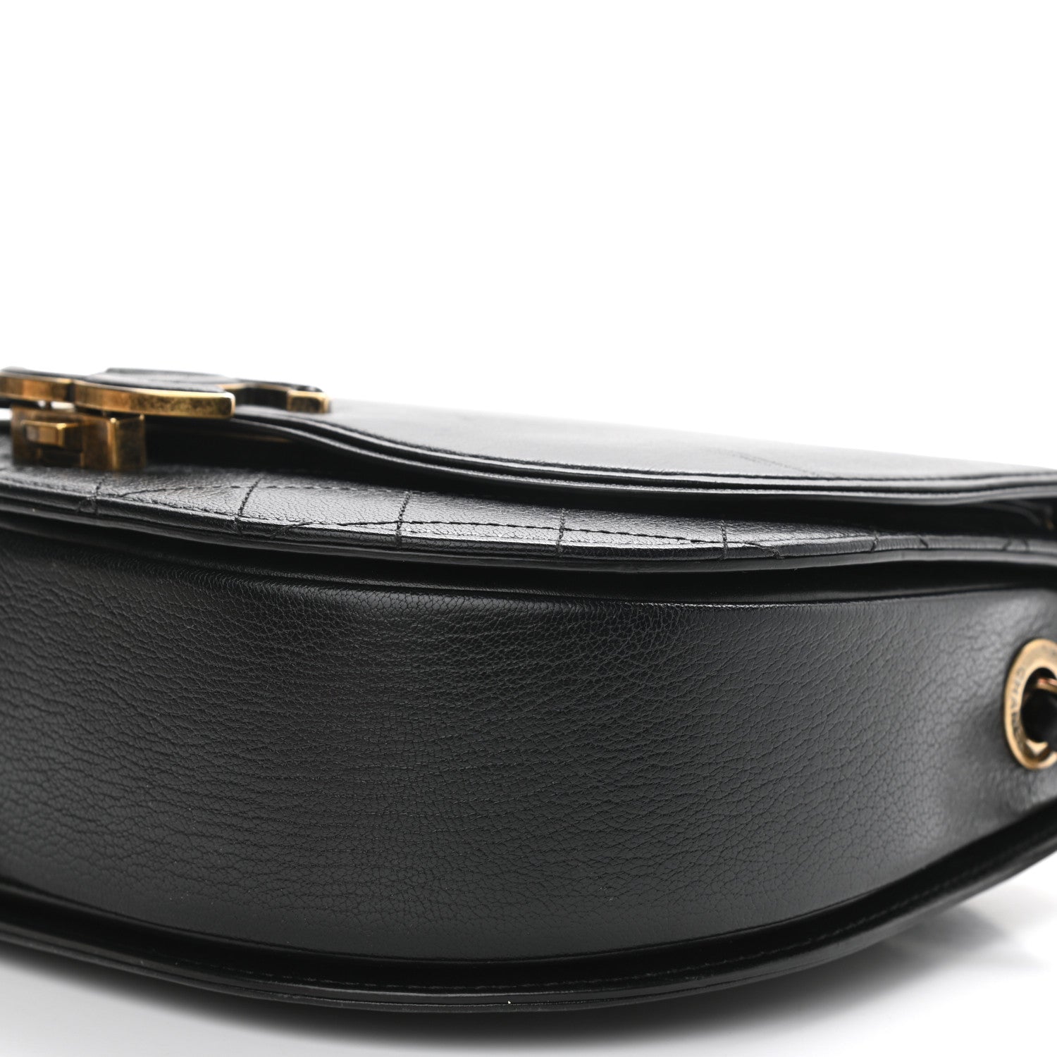 Chanel Shiny Calfskin Goatskin Quilted Medium Coco Curve Messenger Flap Black 10 of 10