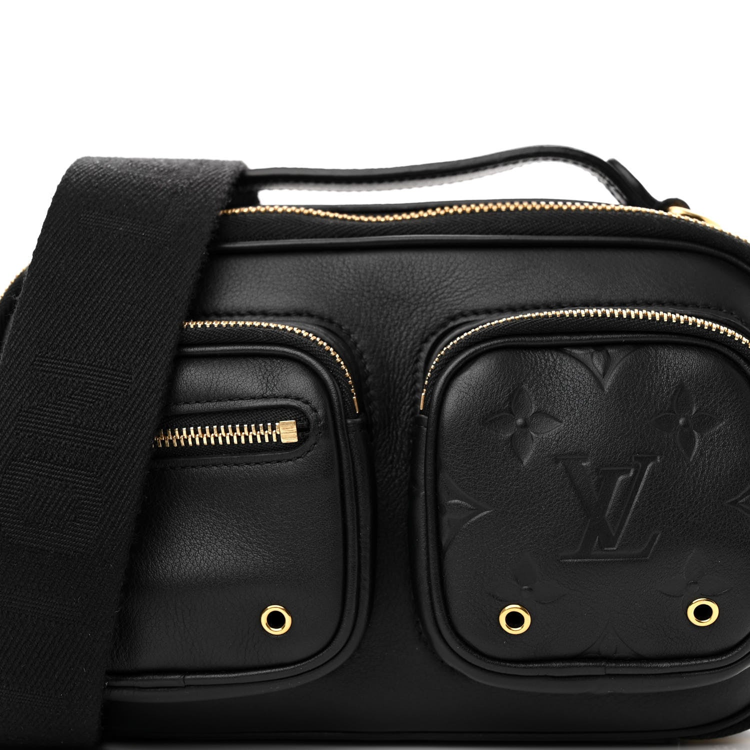 Louis Vuitton Calfskin Monogram Embossed Utility Crossbody Black 7 of 11