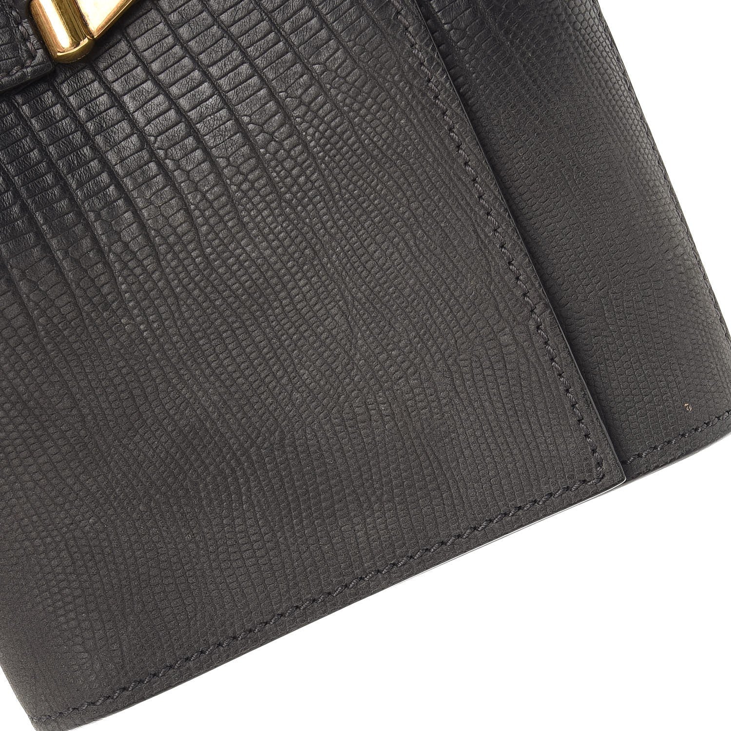 Saint Laurent Lizard Calfskin Embossed Classic Y Clutch Black 10 of 14