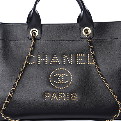 Chanel Caviar Medium Studded Deauville Tote Black 7 of 10