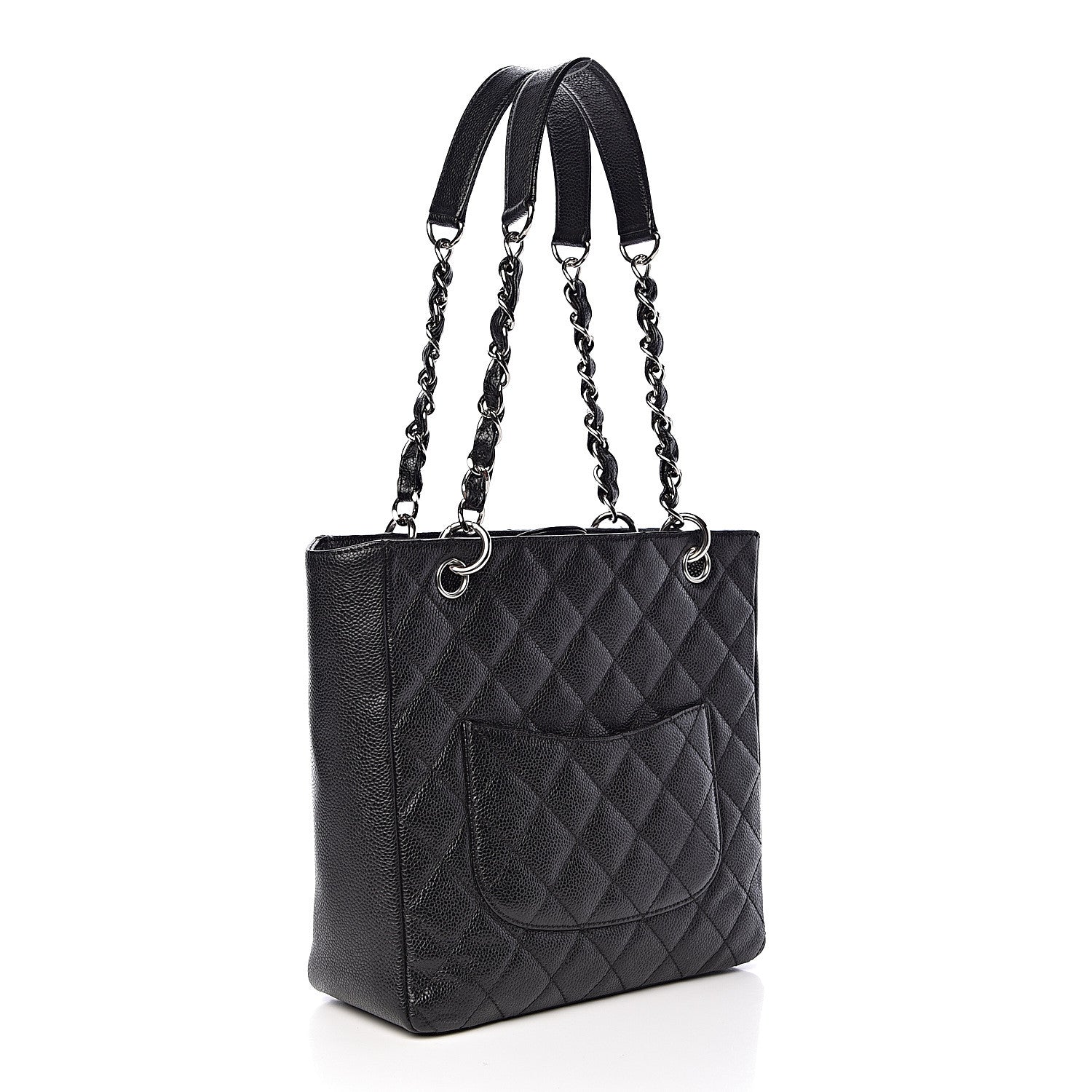 Chanel Caviar Quilted Petit Shopping Tote PST Black 3 of 10