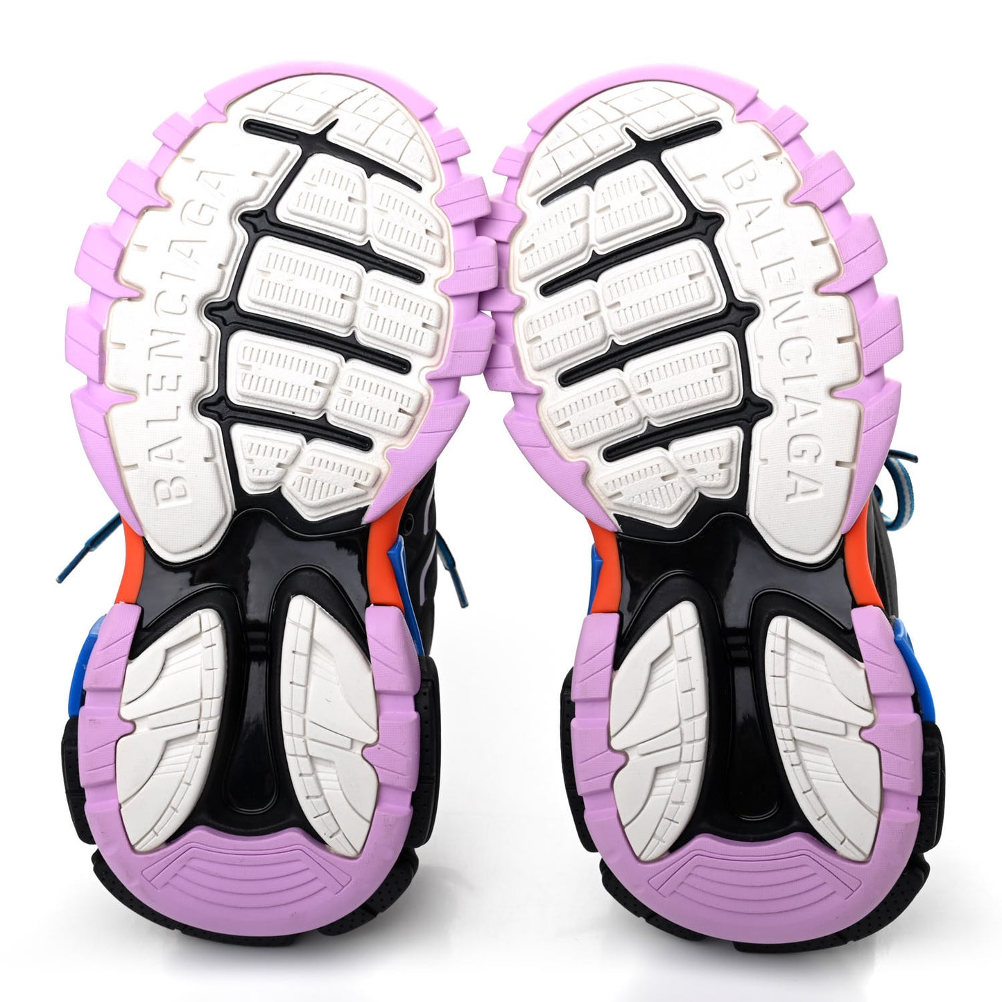 Mesh Fabric Womens Track Sneakers 35 Black Orange Pink