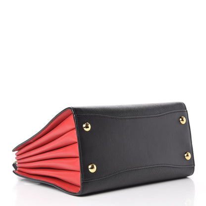 Prada Saffiano City Calfskin Small Bibliothèque Top Handle Black Fuoco 4 of 9