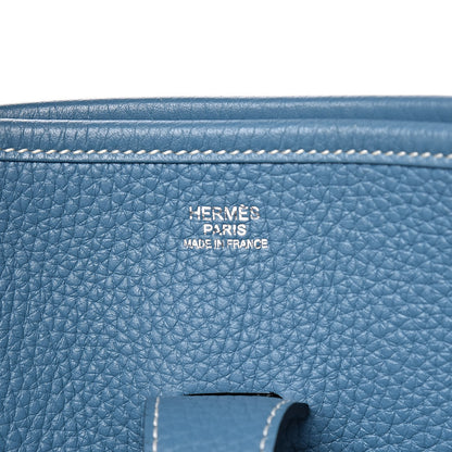 Hermes Taurillon Clemence Evelyne III GM Blue Jean 7 of 12