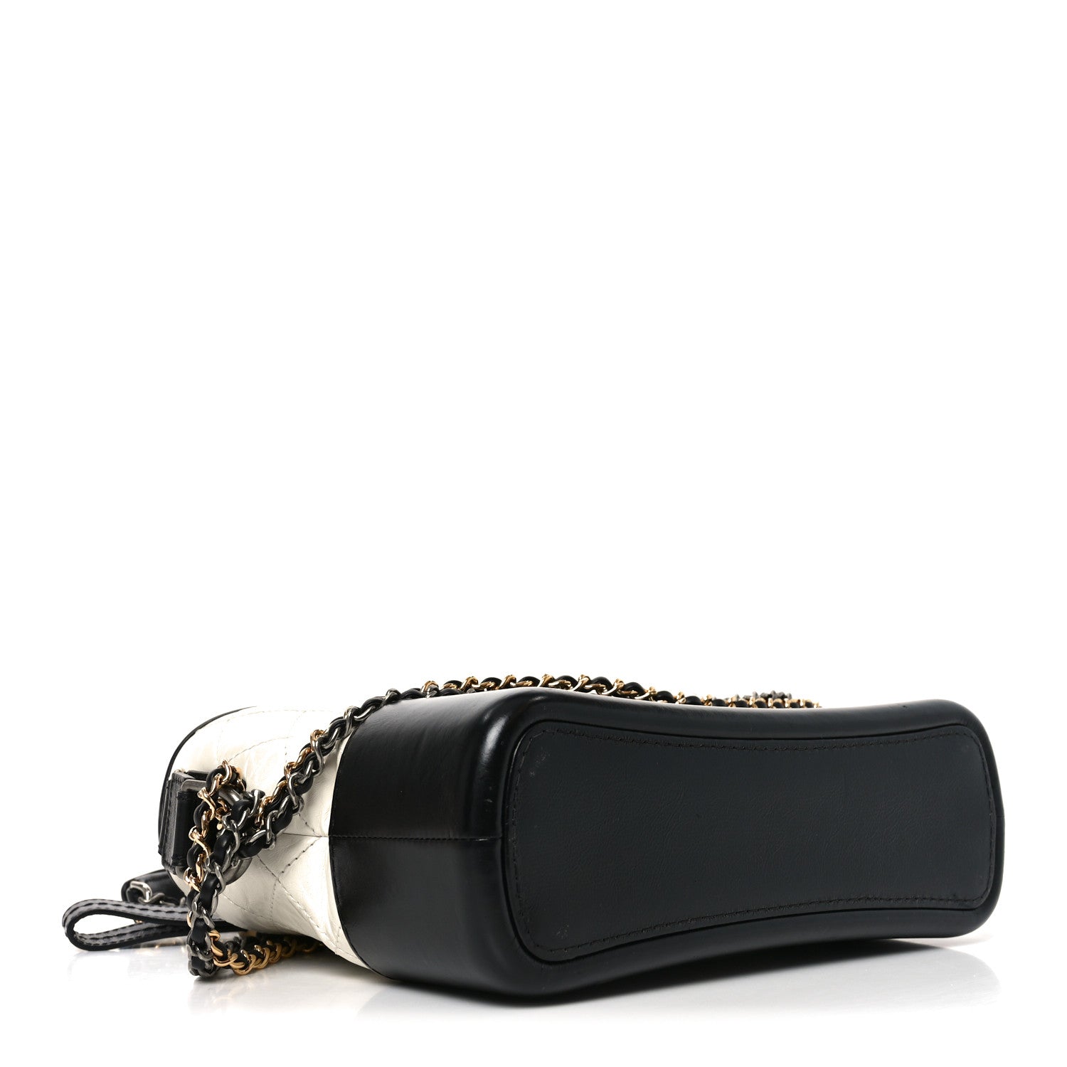 Chanel Aged Calfskin Quilted Small Gabrielle Hobo Black White 3 of 9