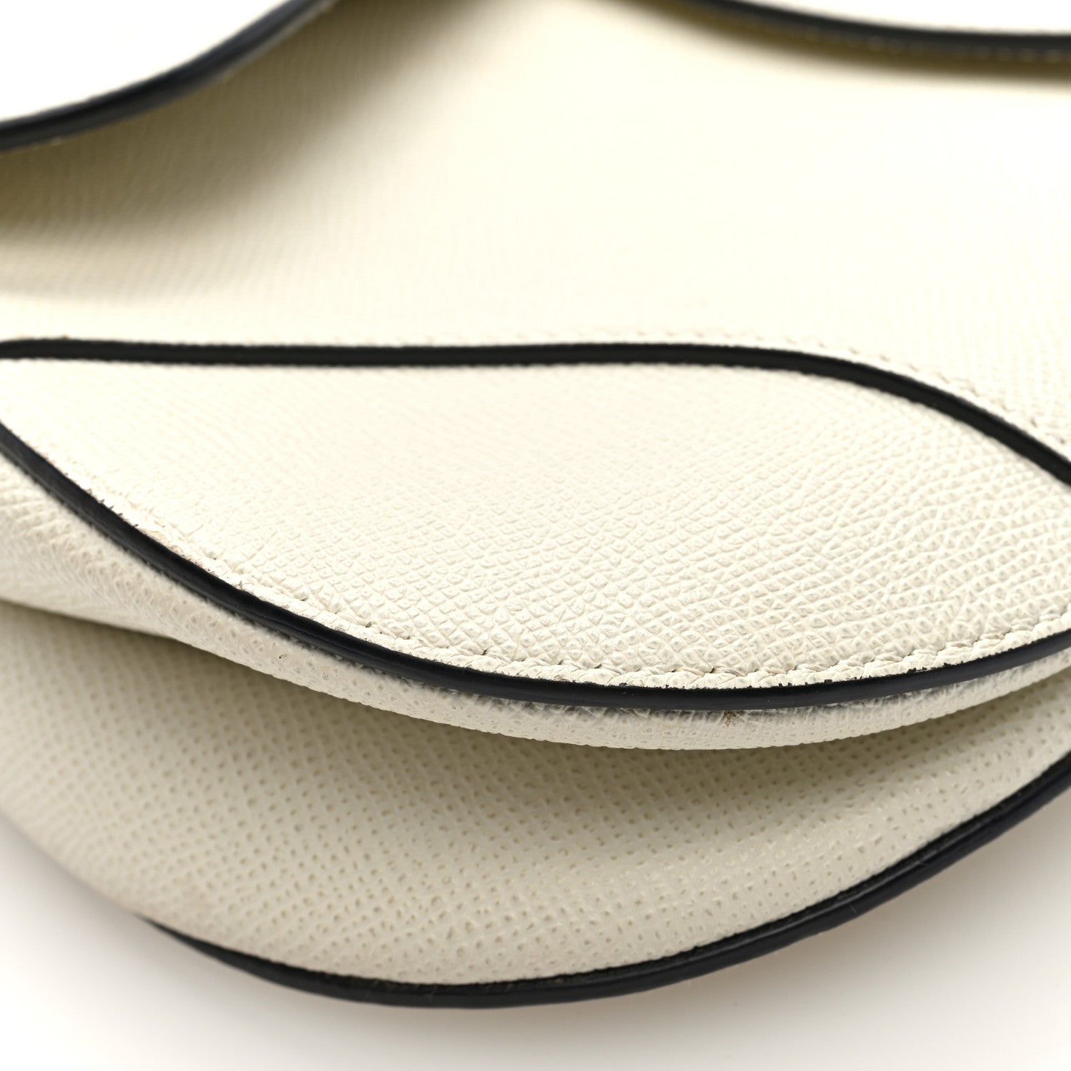 Christian Dior Grained Calfskin Saddle Bag White 9 of 10