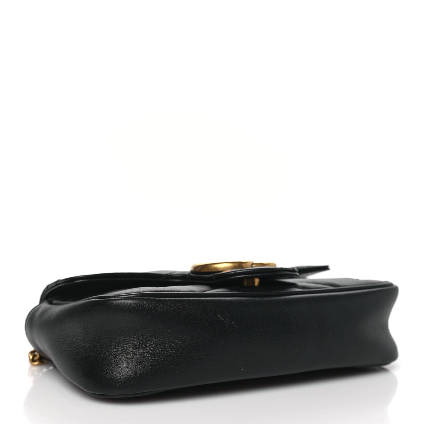 Calfskin Matelasse Super Mini GG Marmont Shoulder Bag Black