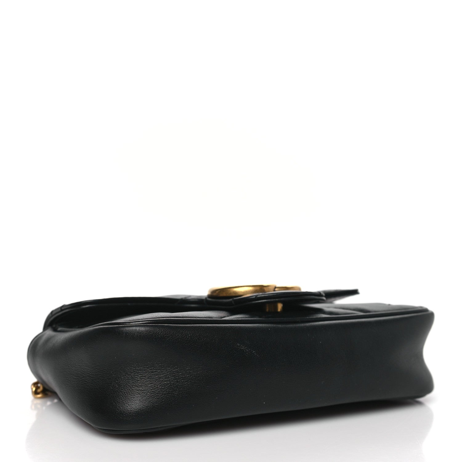 Gucci Calfskin Matelasse Super Mini GG Marmont Shoulder Bag Black 4 of 9