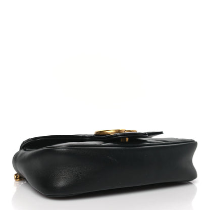 Gucci Calfskin Matelasse Super Mini GG Marmont Shoulder Bag Black 4 of 9