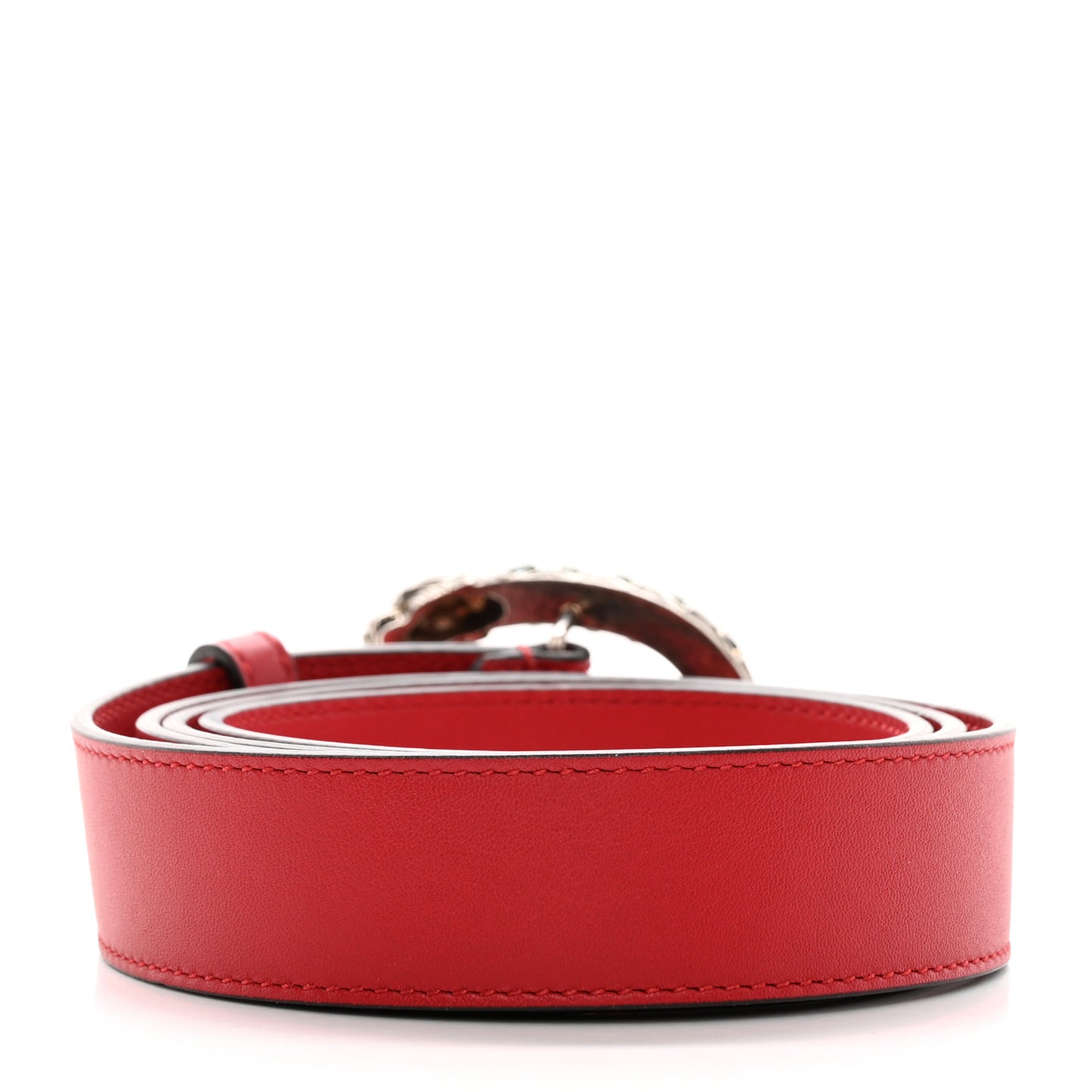 Moon Calfskin Crystal Dionysus 30mm Belt 100 40 Red