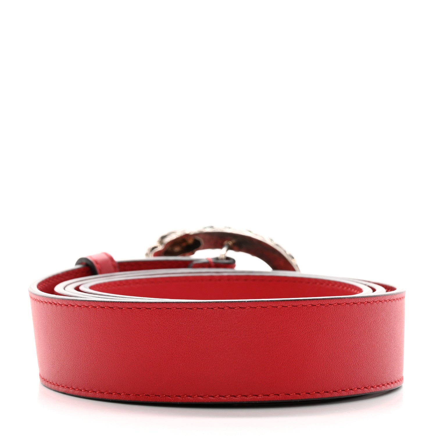 Gucci Moon Calfskin Crystal Dionysus 30mm Belt 100 40 Red 2 of 10