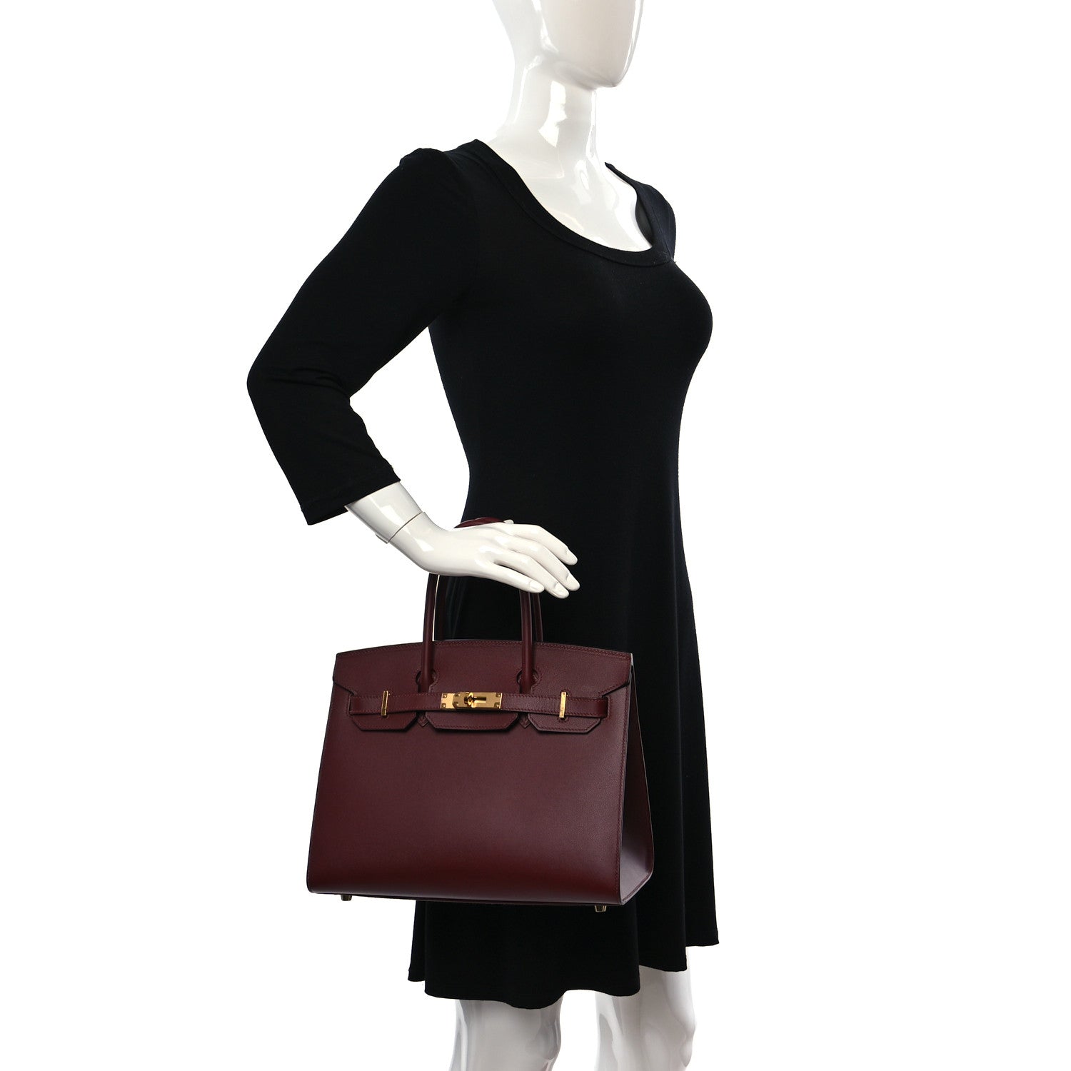 Hermes Madame Calfskin Birkin Sellier 30 Rouge H 2 of 12