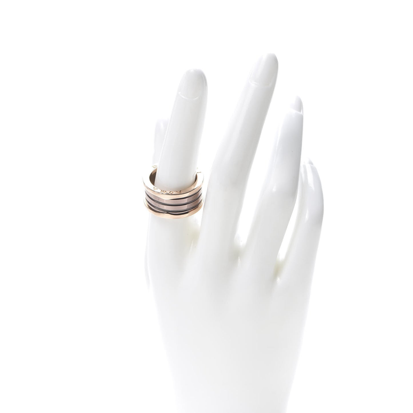 18K Rose Gold Bronze Cermet B.Zero1 Roma Four-Band Ring 59 8.75