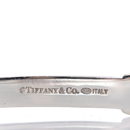 Tiffany Sterling Silver Enamel Signature X Bangle Bracelet Black 4 of 4