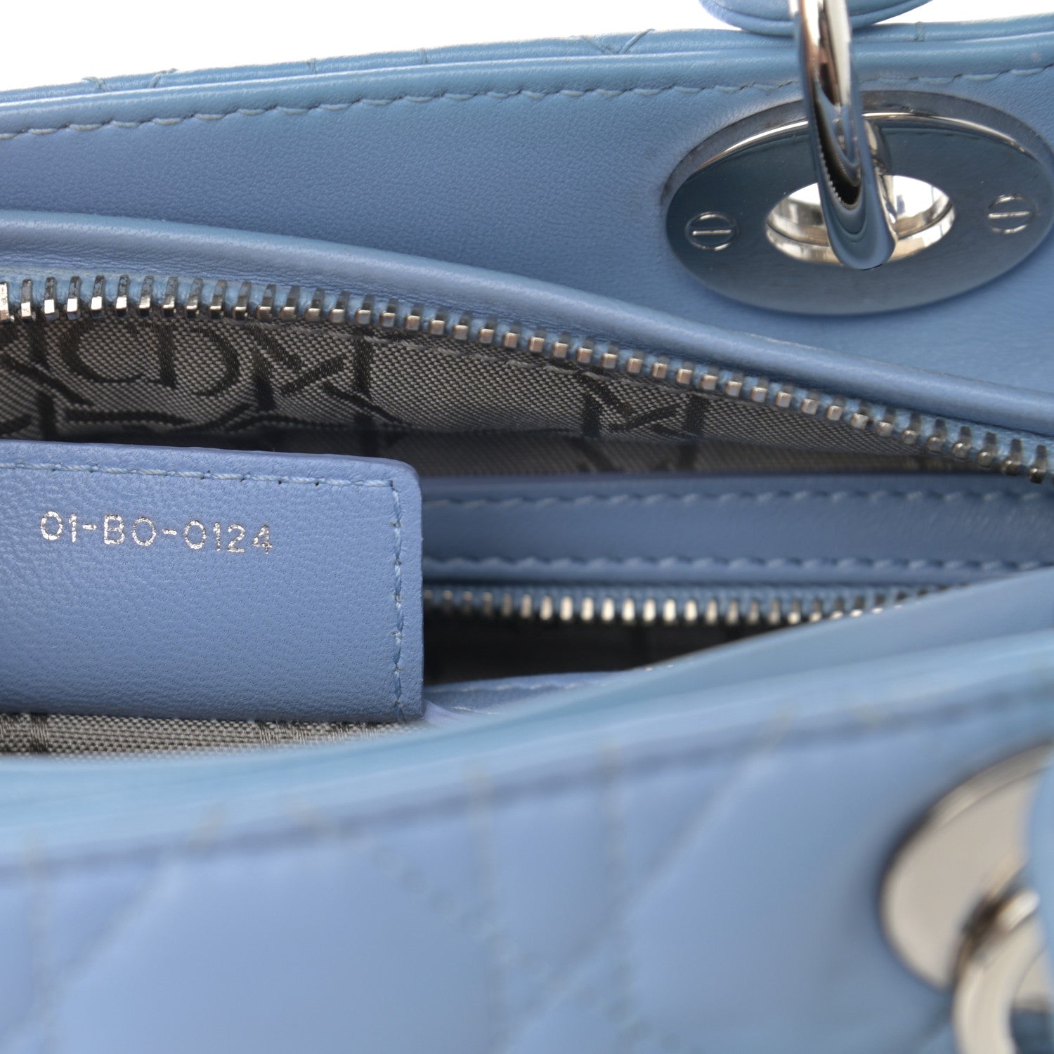 Christian Dior Lambskin Cannage Medium Lady Dior Light Blue 6 of 11