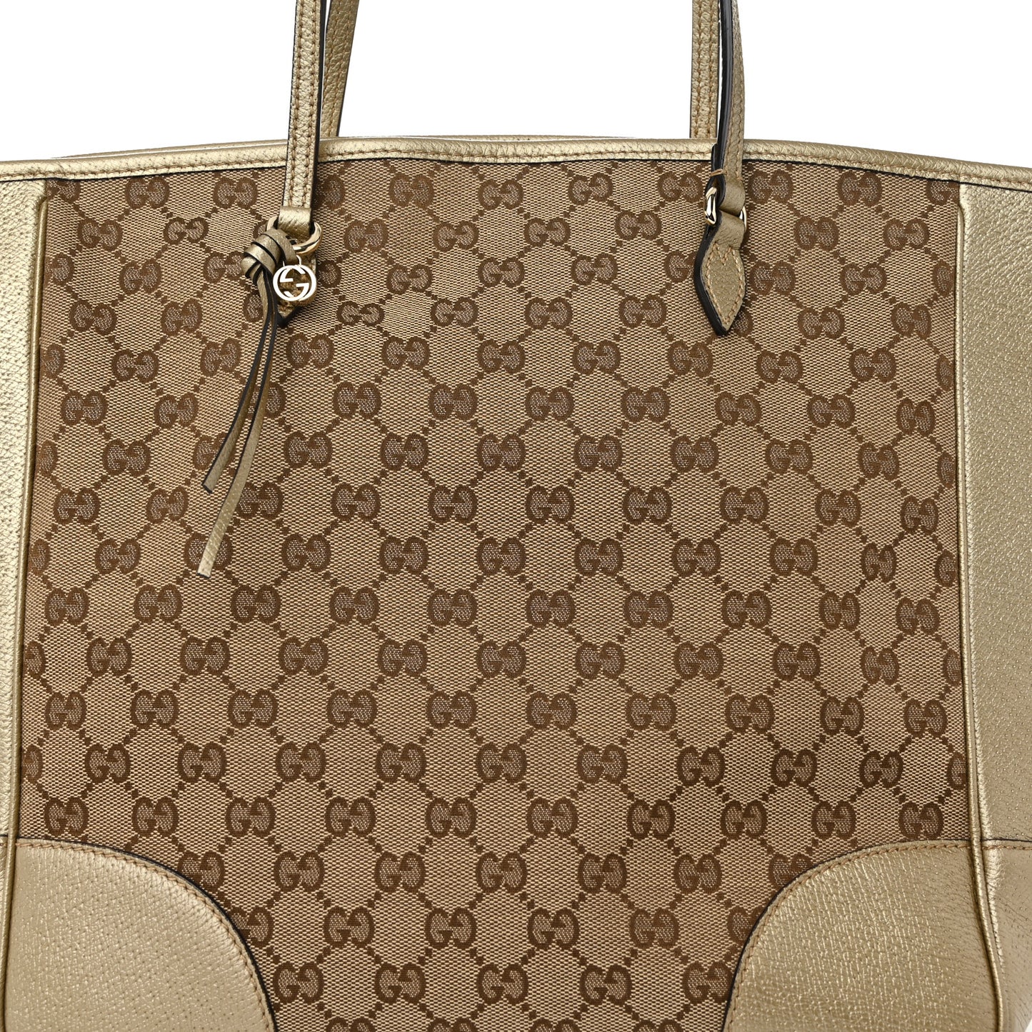 Monogram Medium Bree Zippered Tote Beige Golden Beige