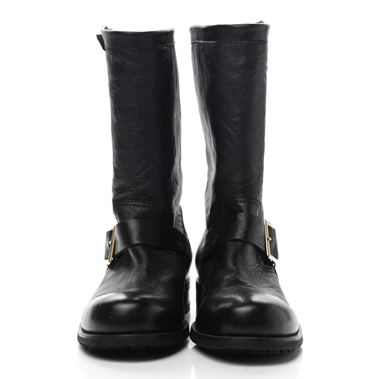 Jimmy Choo Rugged Leather Biker Boots 38.5 Black 2 of 8