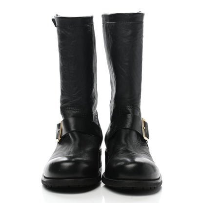 Jimmy Choo Rugged Leather Biker Boots 38.5 Black 2 of 8