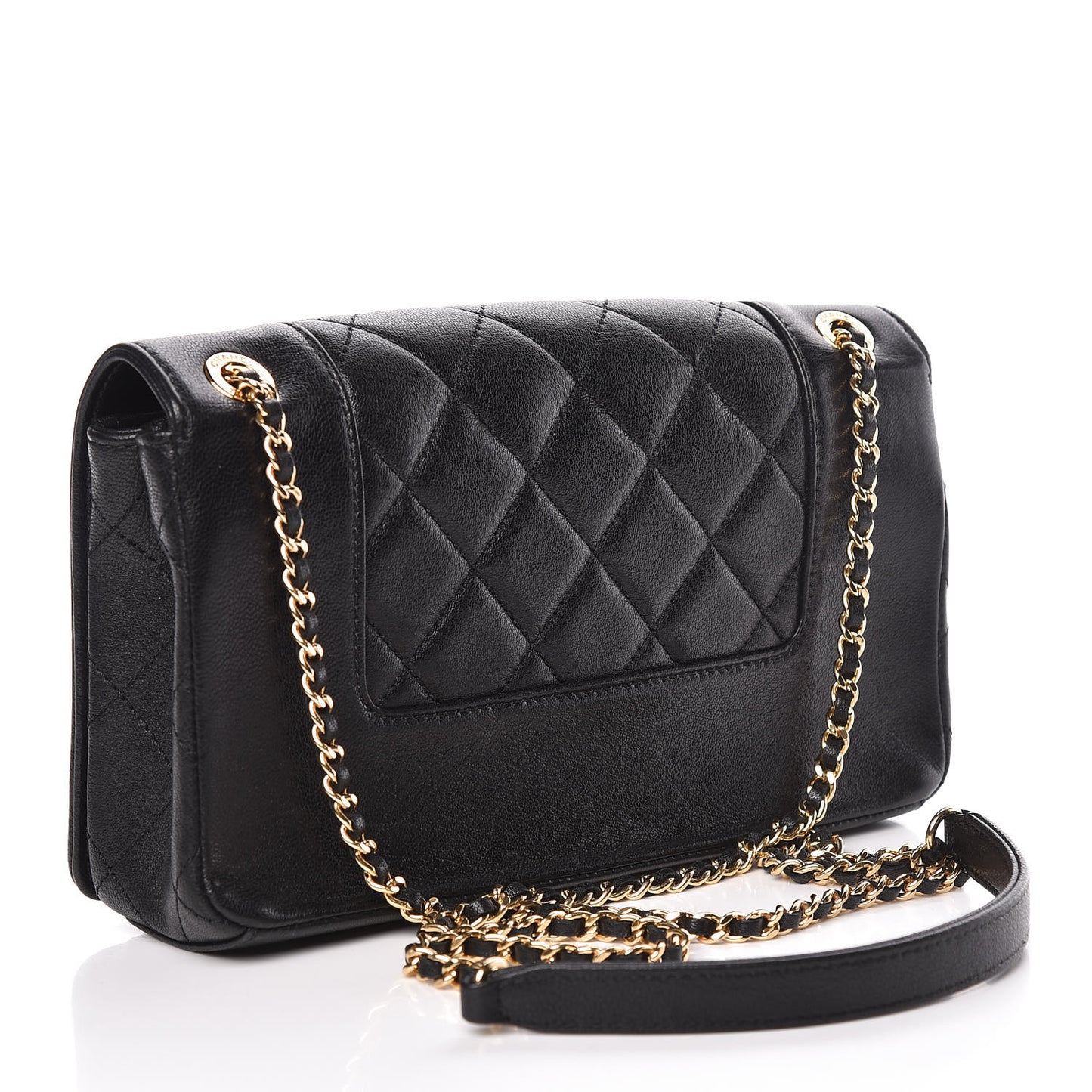 Sheepskin Quilted Medium Vintage Mademoiselle Flap Black