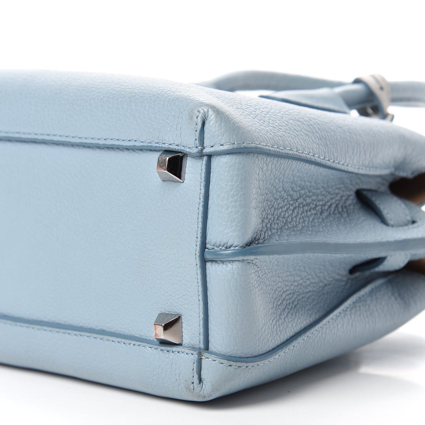 Grained Calfskin Mini Milla Tote Sky Blue