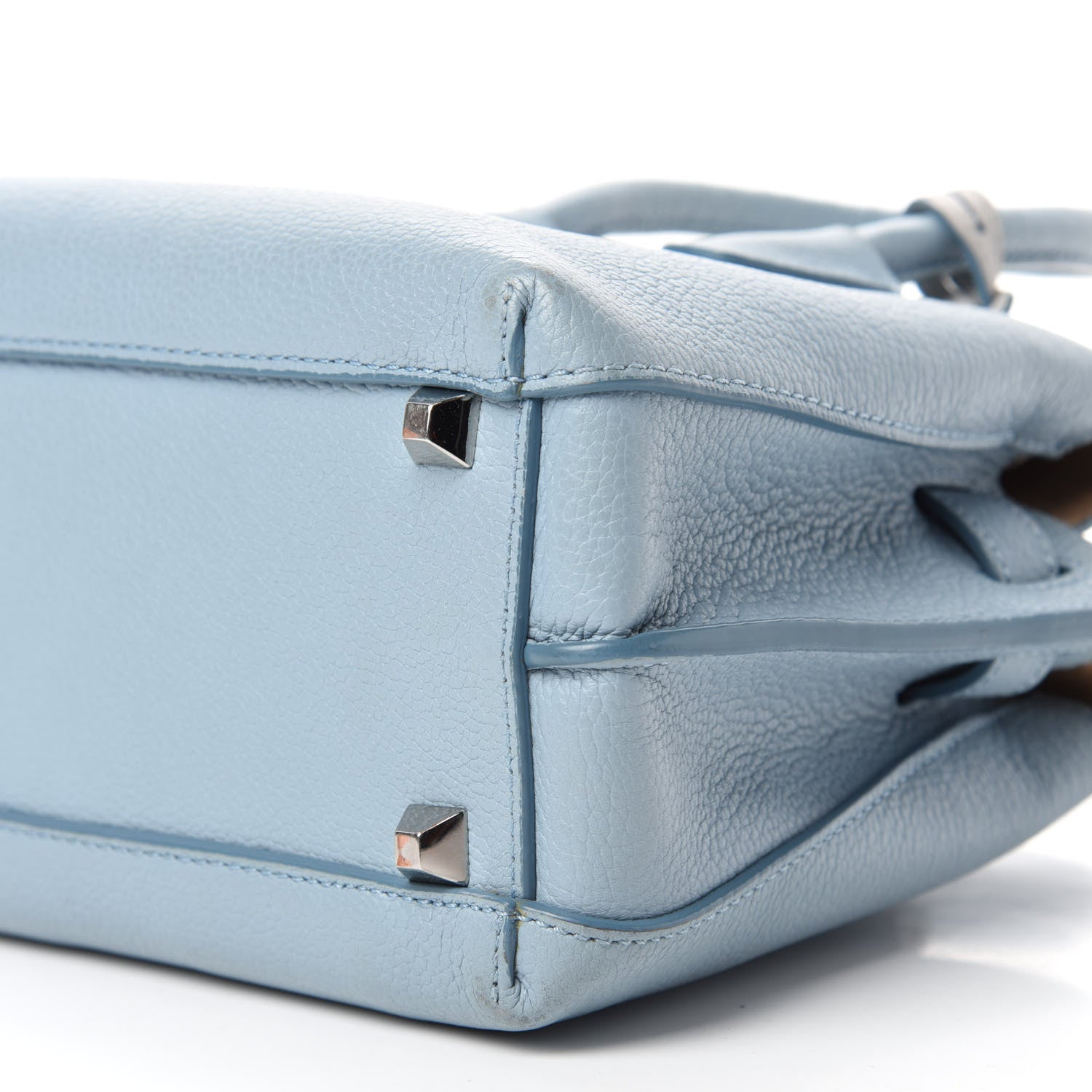 MCM Grained Calfskin Mini Milla Tote Sky Blue 7 of 13