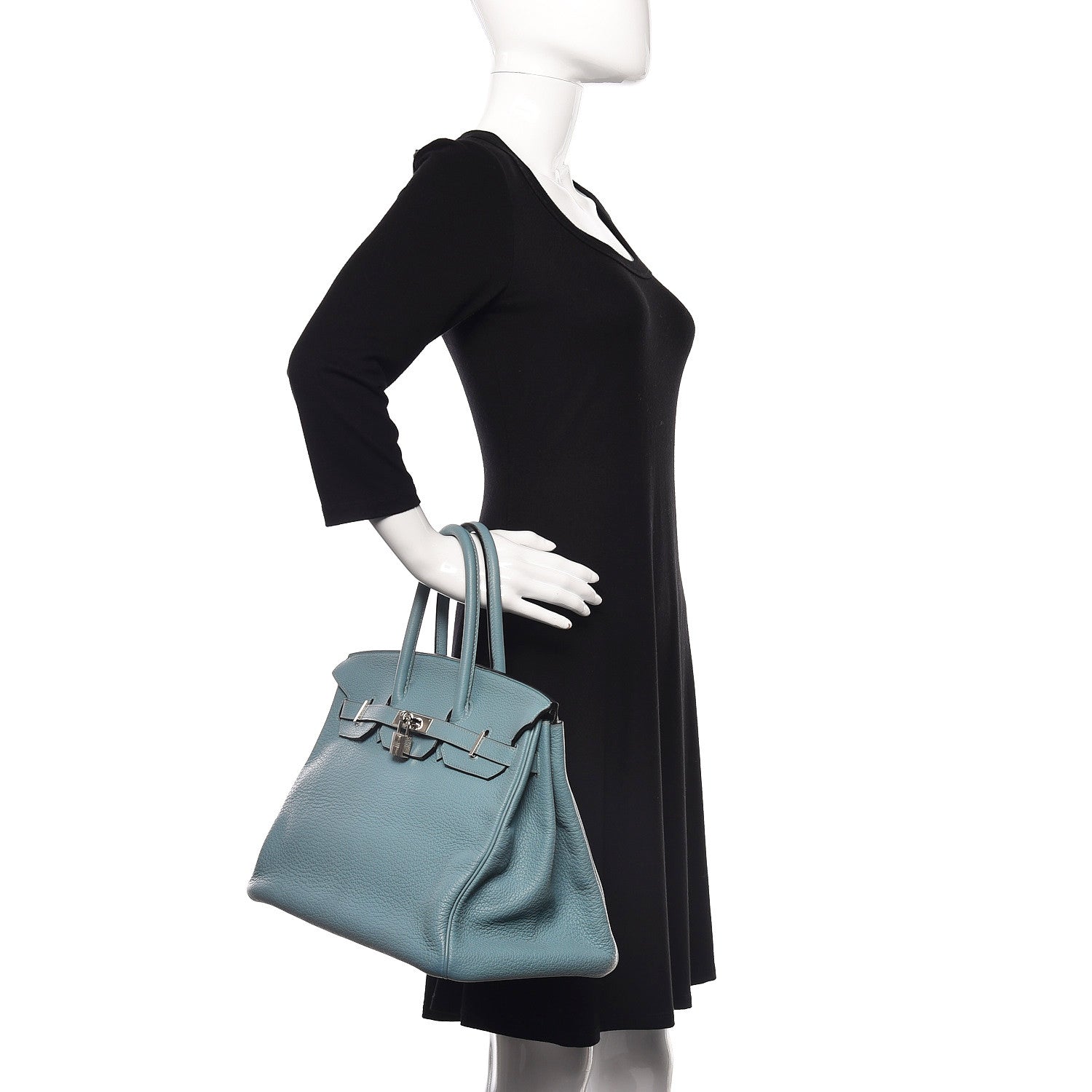 Hermes Taurillon Clemence Birkin 35 Ciel 2 of 15