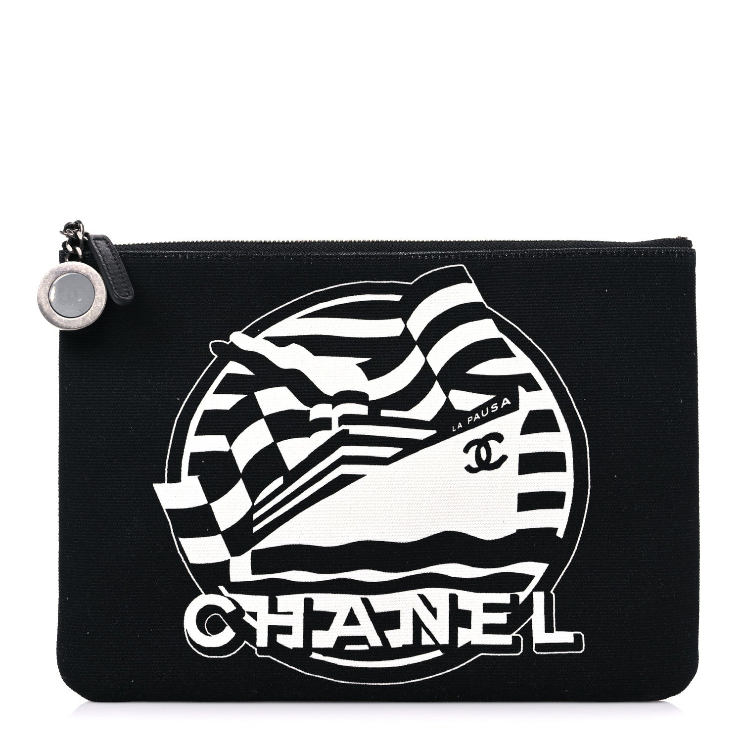 Chanel Canvas La Pausa Large Cosmetic Case Black 1 of 10