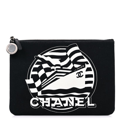 Chanel Canvas La Pausa Large Cosmetic Case Black 1 of 10