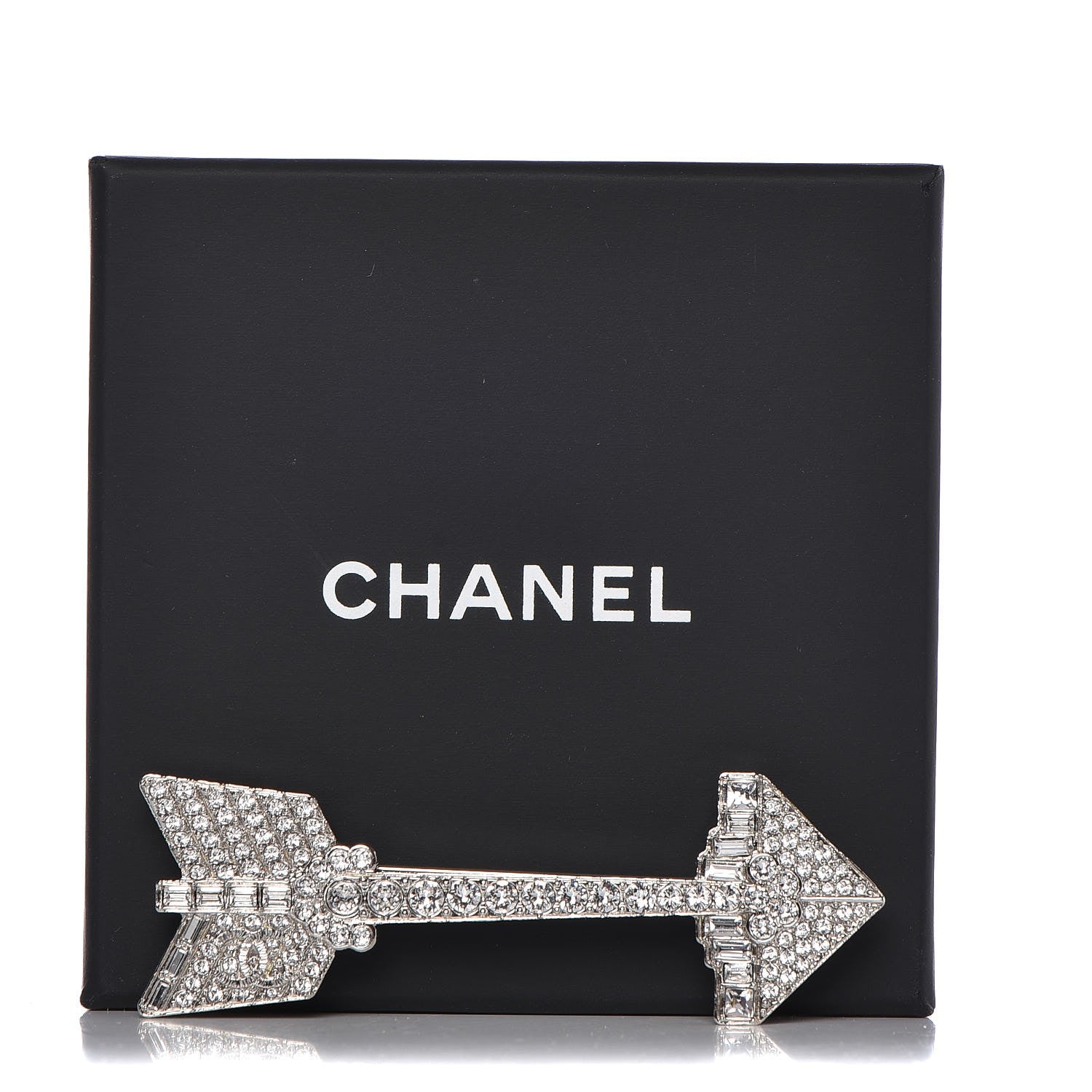 Chanel Crystal CC Arrow Brooch Silver 5 of 5