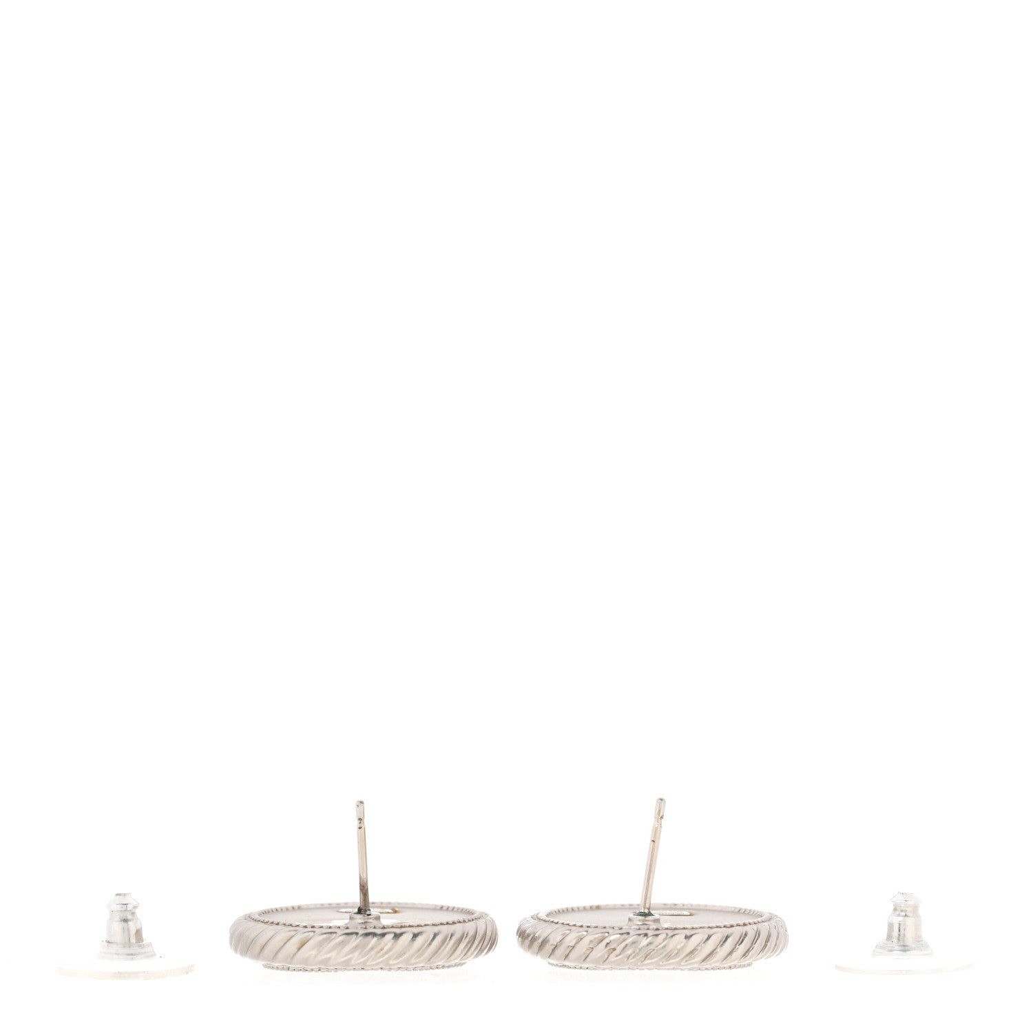 Chanel Ruthenium Crystal CC Round Earrings 3 of 4
