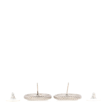 Chanel Ruthenium Crystal CC Round Earrings 3 of 4
