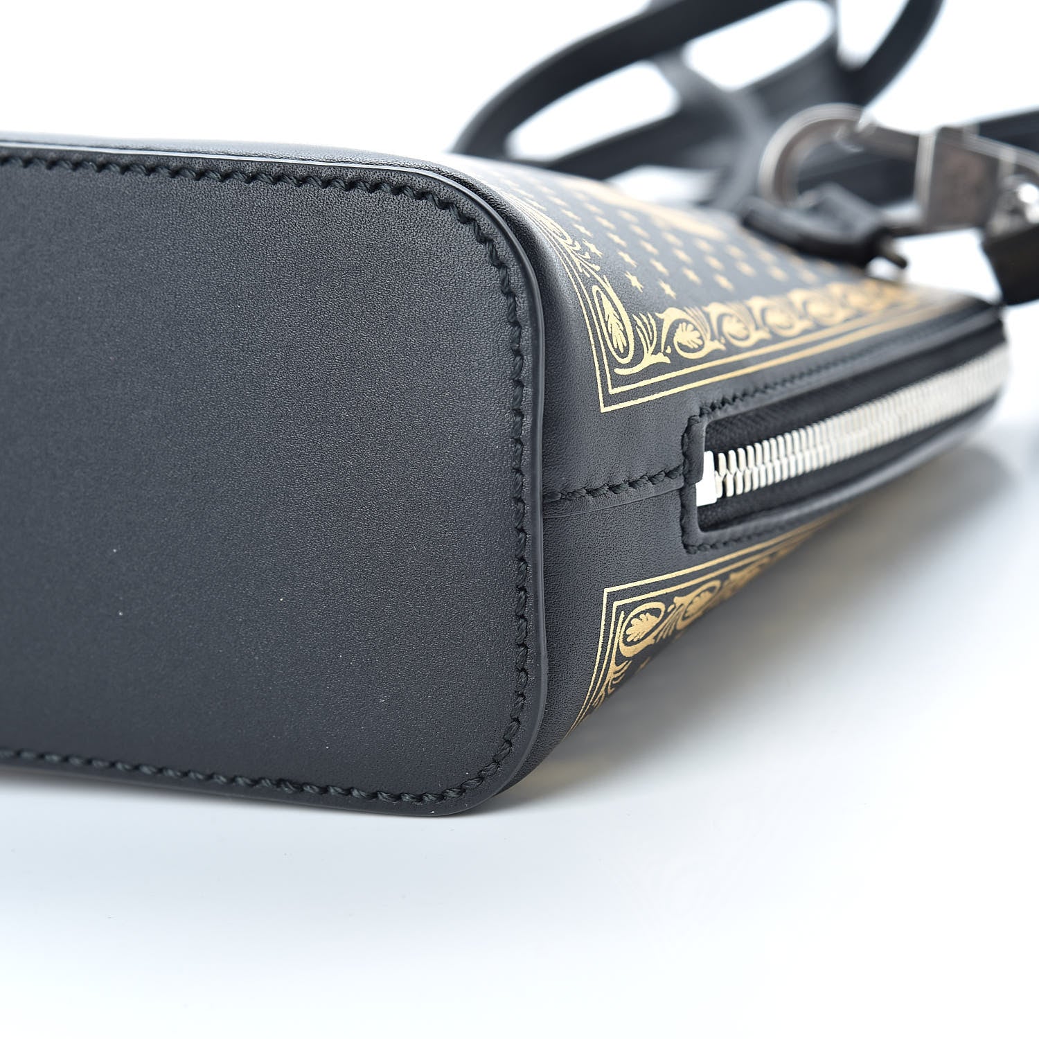 Gucci X SEGA Calfskin GUCCY Stars Mini Dome Shoulder Bag Black Gold 10 of 11