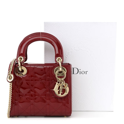 Christian Dior Patent Cannage Mini Lady Dior Red 11 of 11