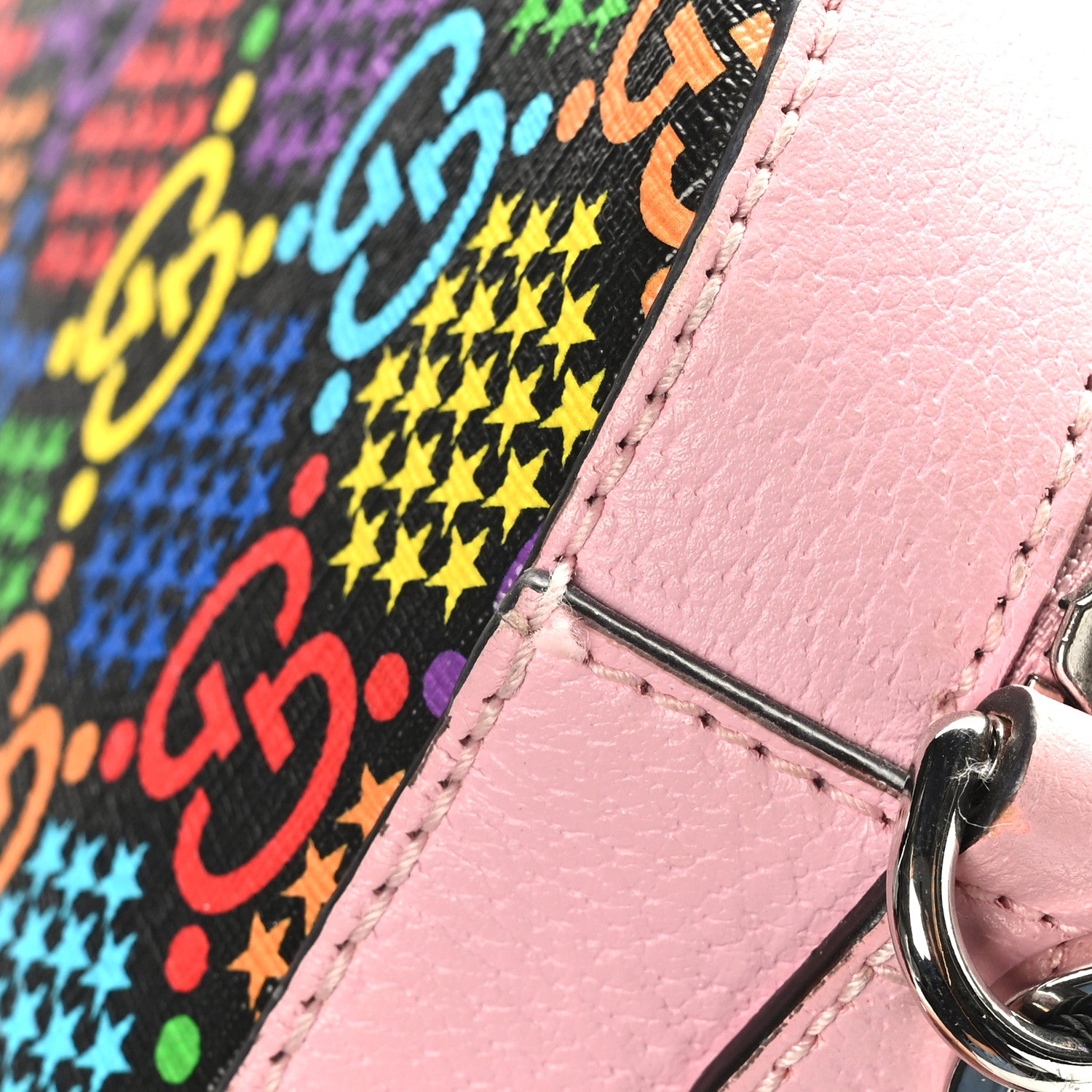 Gucci GG Supreme Monogram Psychedelic Shoulder Bag Black Multicolor Sugar Pink 10 of 10