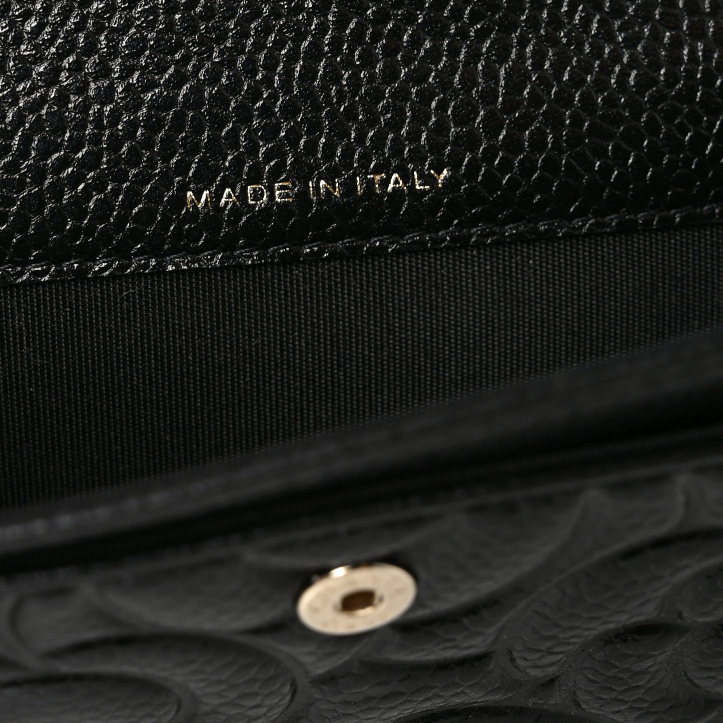 Caviar Camellia Embossed Card Holder Wallet Black