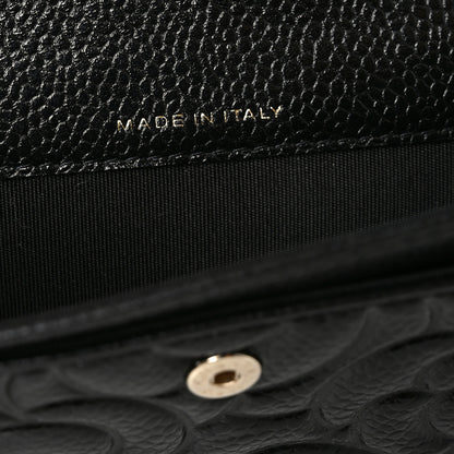 Chanel Caviar Camellia Embossed Card Holder Wallet Black 7 of 10