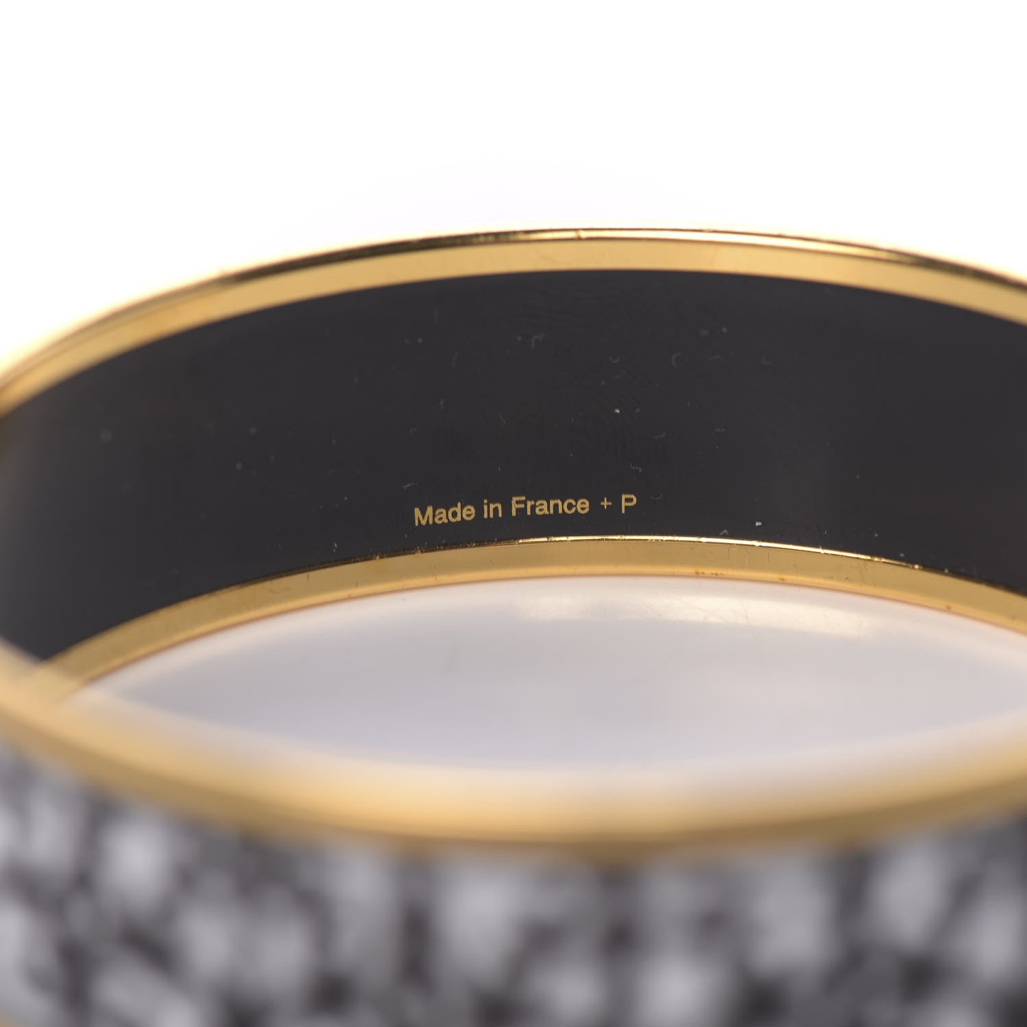 Hermes Enamel Printed Wide Balcons du Guadalquivir Bracelet 65 Black 4 of 6