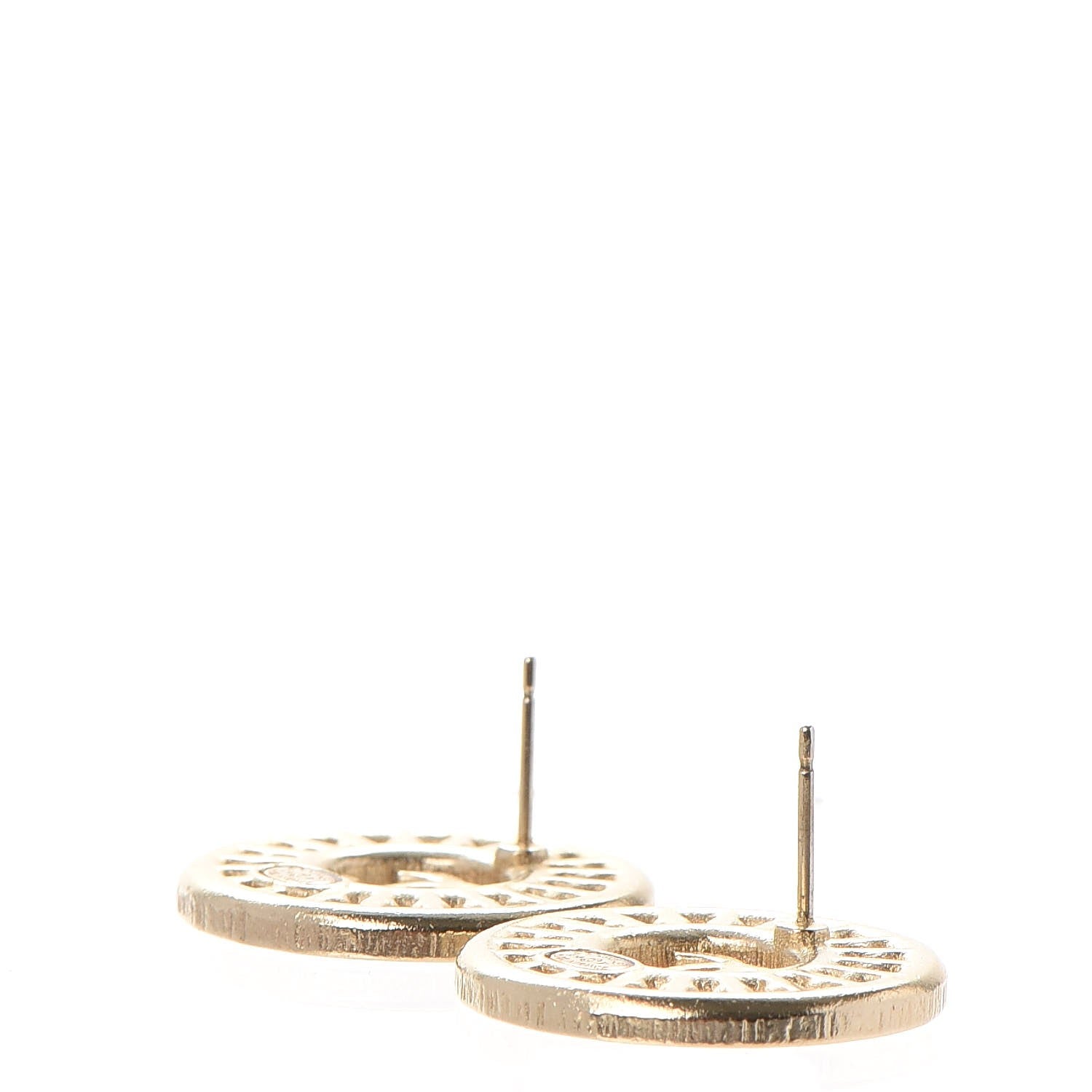 Chanel Pearl Crystal CC Round Earrings Gold 3 of 6