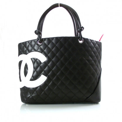 Chanel Calfskin Quilted Large Cambon Tote Black White 1 of 12